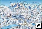 Карта горнолыжного курорта Гриндельвальд (Grindelwald), Швейцария.