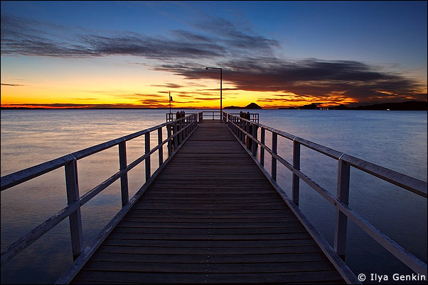 Рассвет на Soldiers Point, Port Stephens, NSW, Австралия